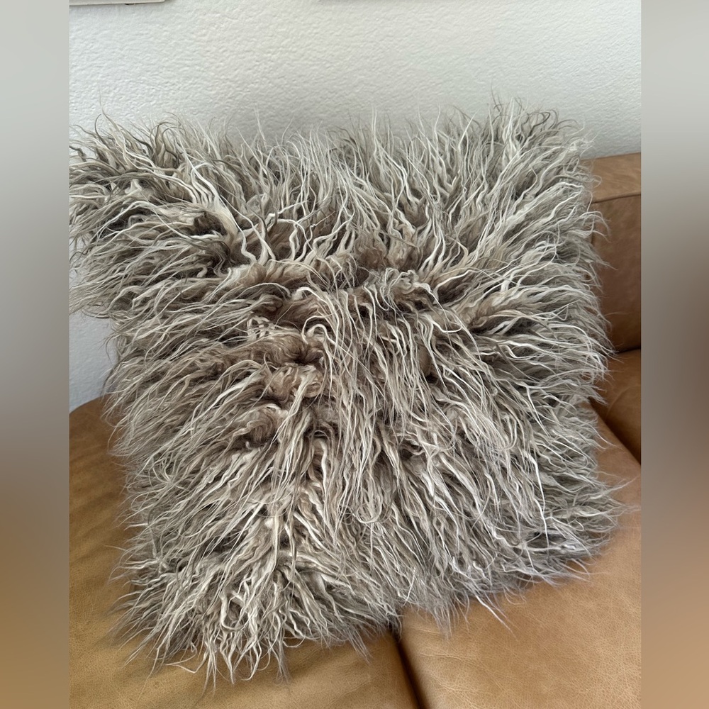 Pottery Barn faux fur pillow & insert - Picture 5 of 16